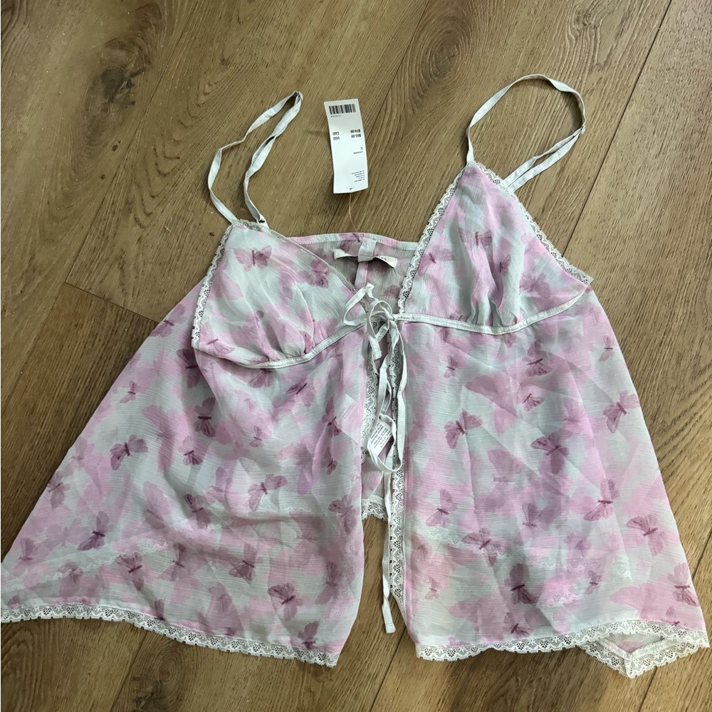 BP Pink Floral Sheer Chemise